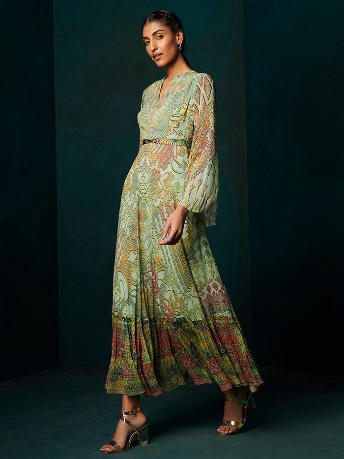 Fleur Aqua Dress | Shop Saundh