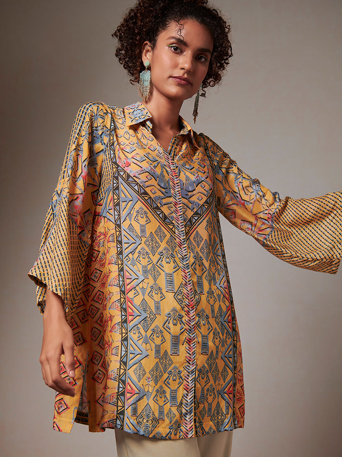 Abstract Yellow Shirt | Shop Saundh