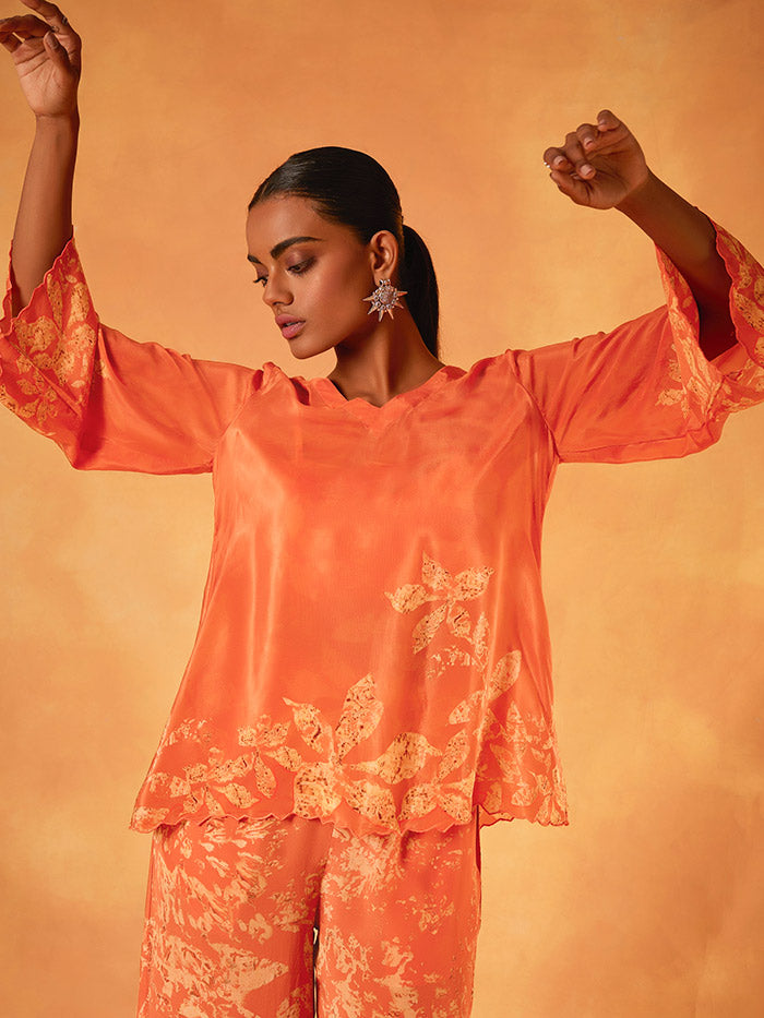 Orange Flared Top | Shop Saundh
