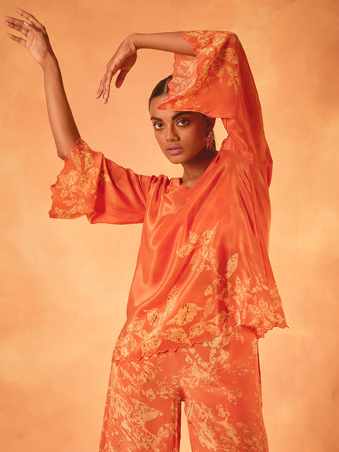 Orange Flared Top | Shop Saundh