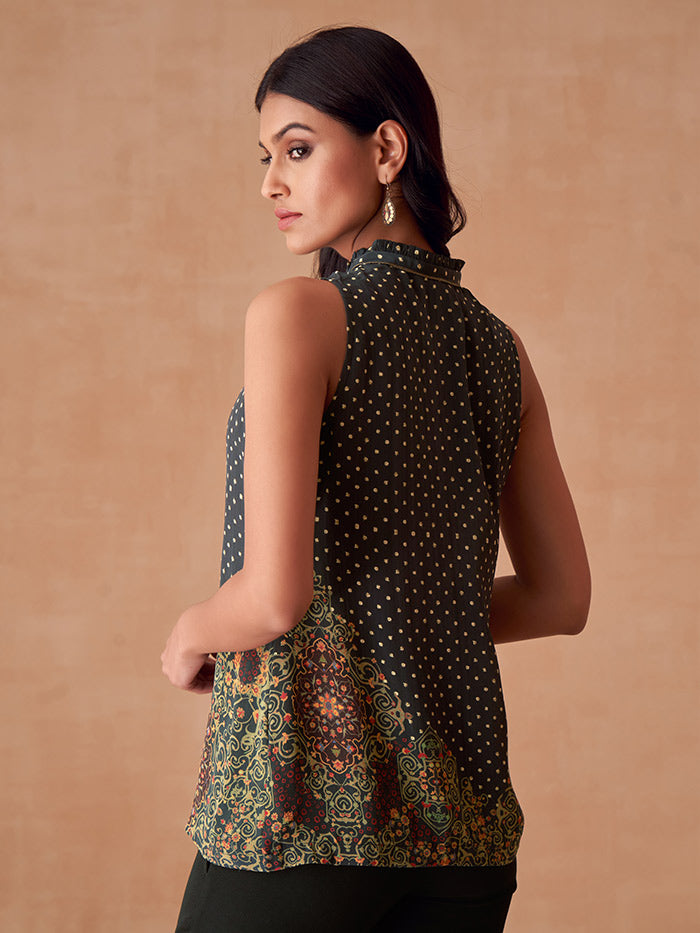 Black tie-up top | Shop Saundh