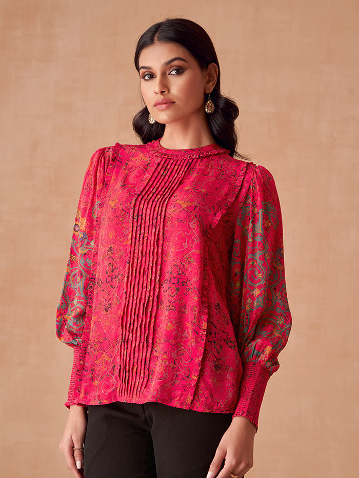 Pink Printed Top | Shop Saundh