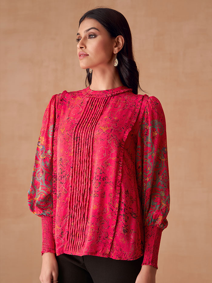 Pink Printed Top | Shop Saundh