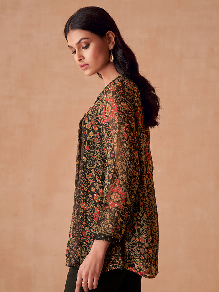 Black Printed Top | Shop Saundh