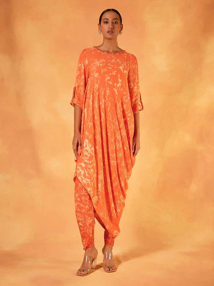 Orange Asymmetrical Tunic | Shop Saundh