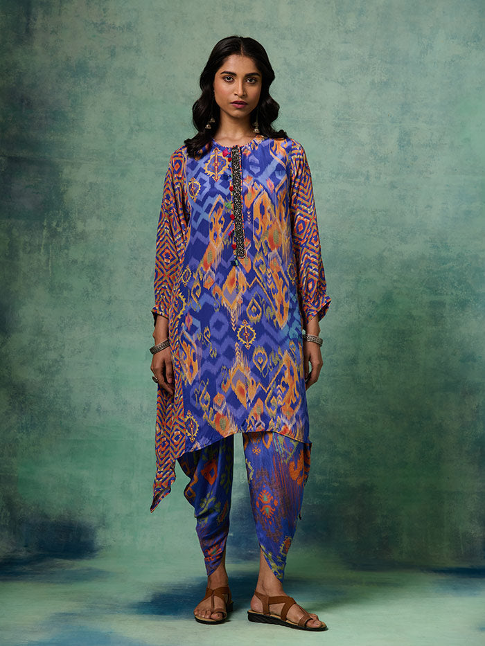 Blue Printed Roop Kurta | Shop Saundh