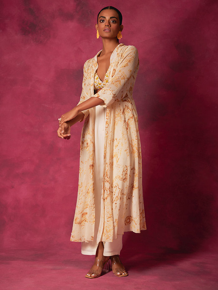 Sheer Off White Jacket| Shop Saundh