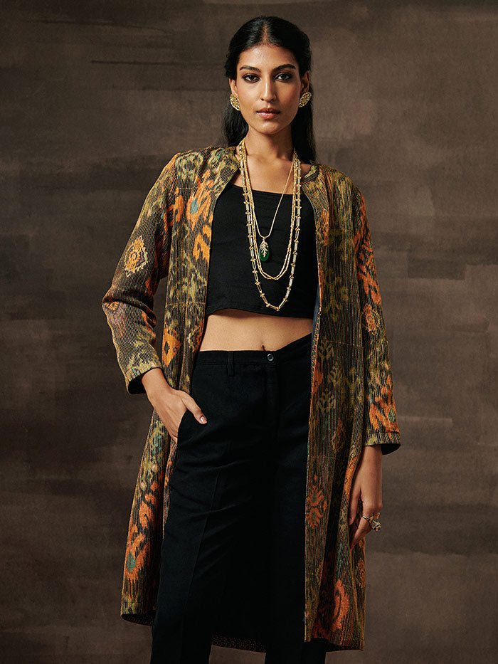 Printed & Embroidered Jacket | Shop Saundh