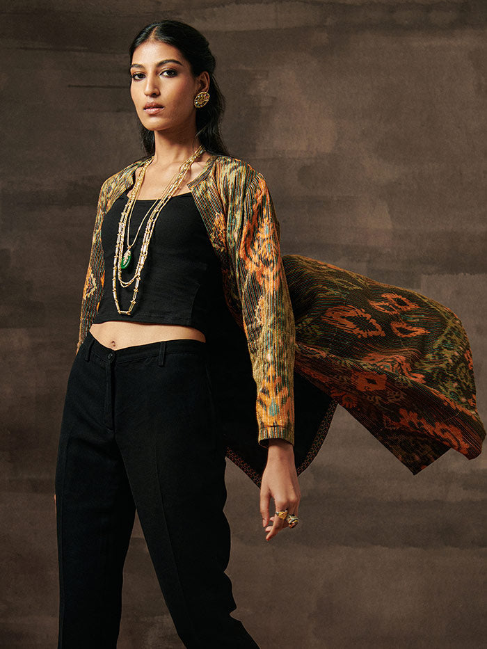 Printed & Embroidered Jacket | Shop Saundh