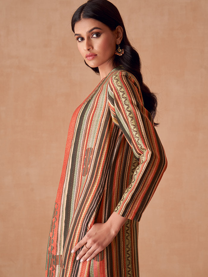 Brown Printed Jacket | Shop Saundh