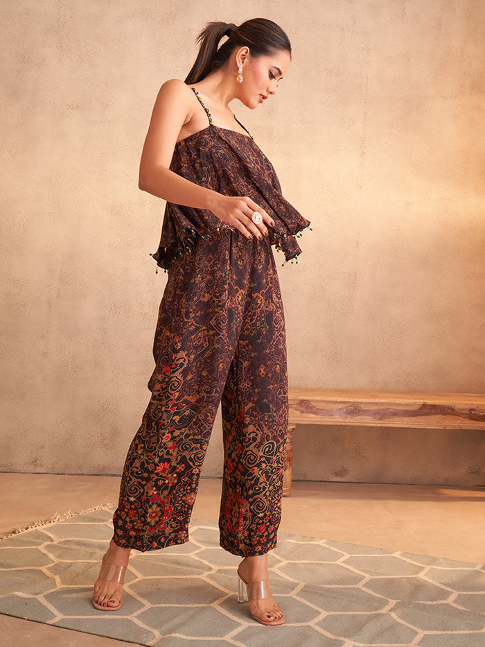 Black Layered Jumpsuit | Shop Saundh
