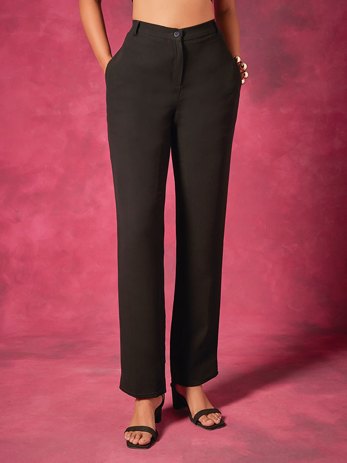 Black Straight Trouser| Shop Saundh