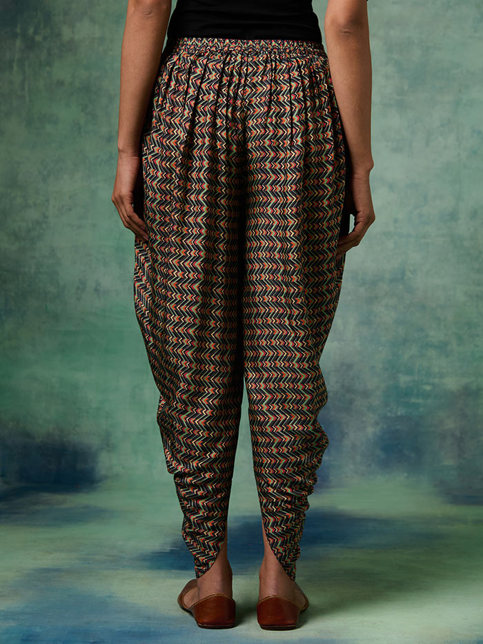 Black Printed Dhoti Pants | Shop Saundh