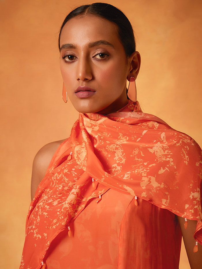 Orange Celeste Scarf | Shop Saundh