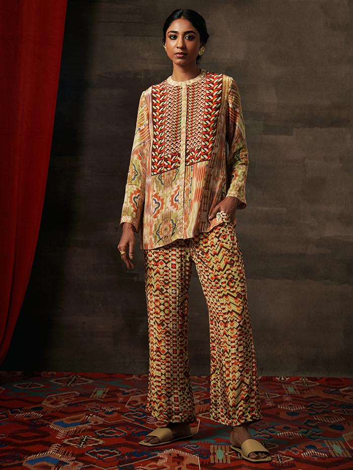 Olive Printed Co-ord Set | Shop Saundh