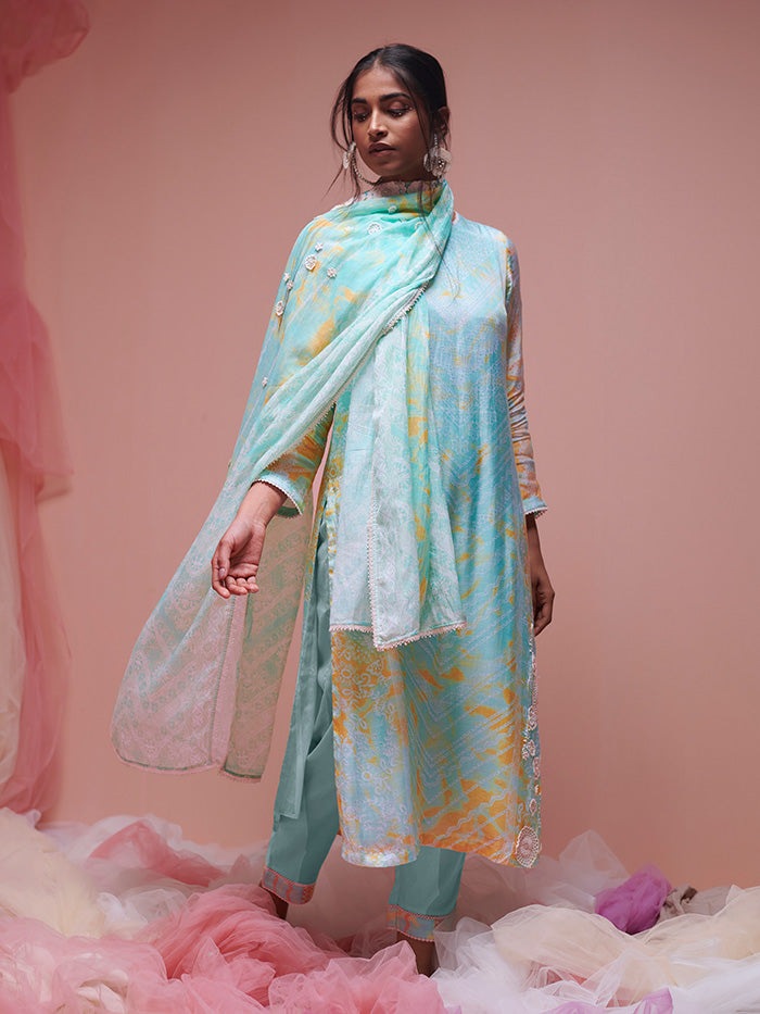 Aqua Kurta Set | Shop Saundh