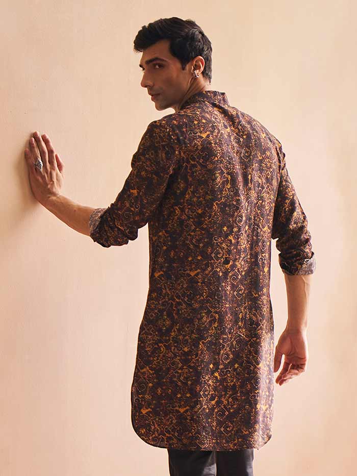 Elaheh Black Kurta | Shop Saundh Man