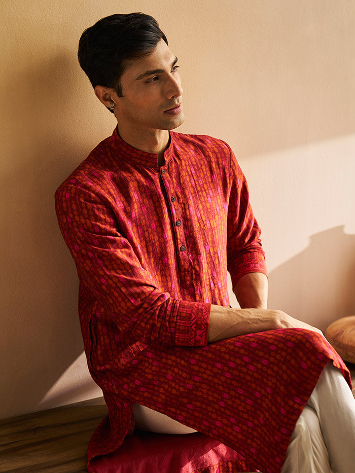 Red Saanj Kurta | Shop Saundh Man