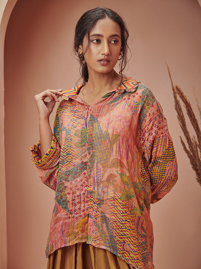 Peach Shirt Top | Shop Saundh