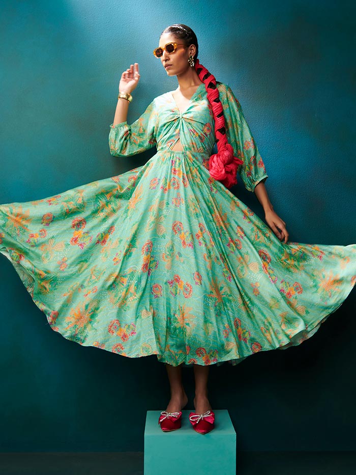 Floral Peplum & Dhoti Co-Ord Set | Shop Saundh