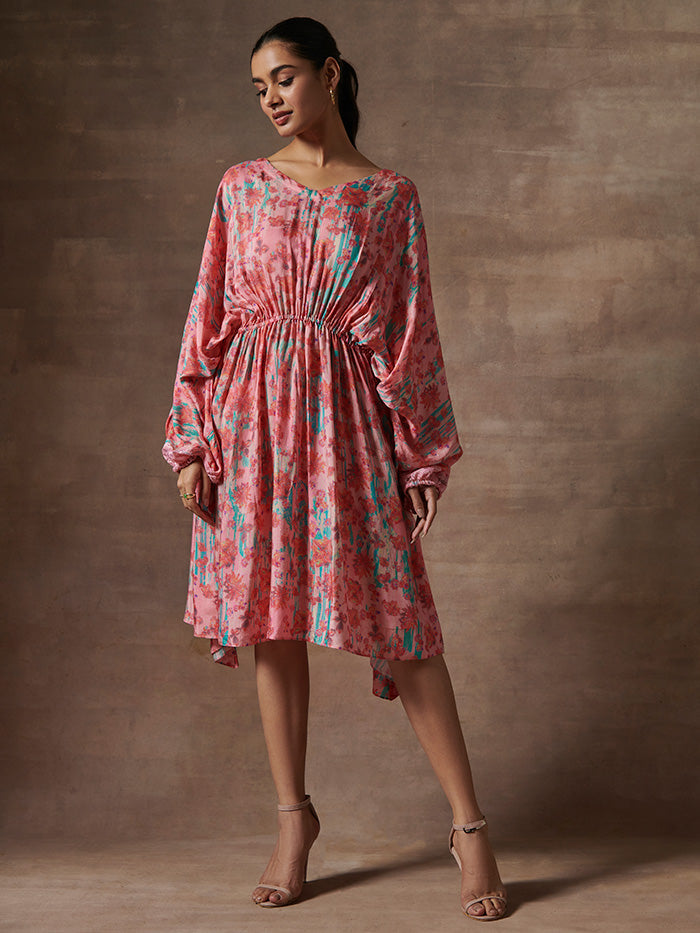 Pink Printed Dress | Shop Saundh