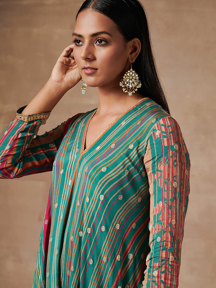 Green Blue Kurta Set | Shop Saundh