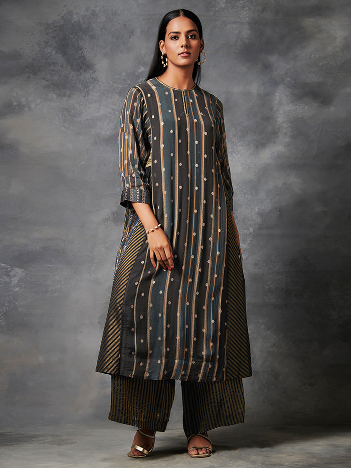 Black Printed Kurta Set | Shop Saundh