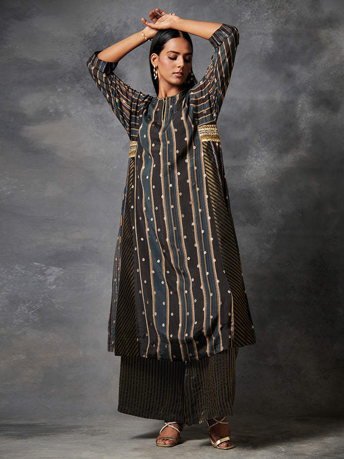 Black Printed Kurta Set | Shop Saundh