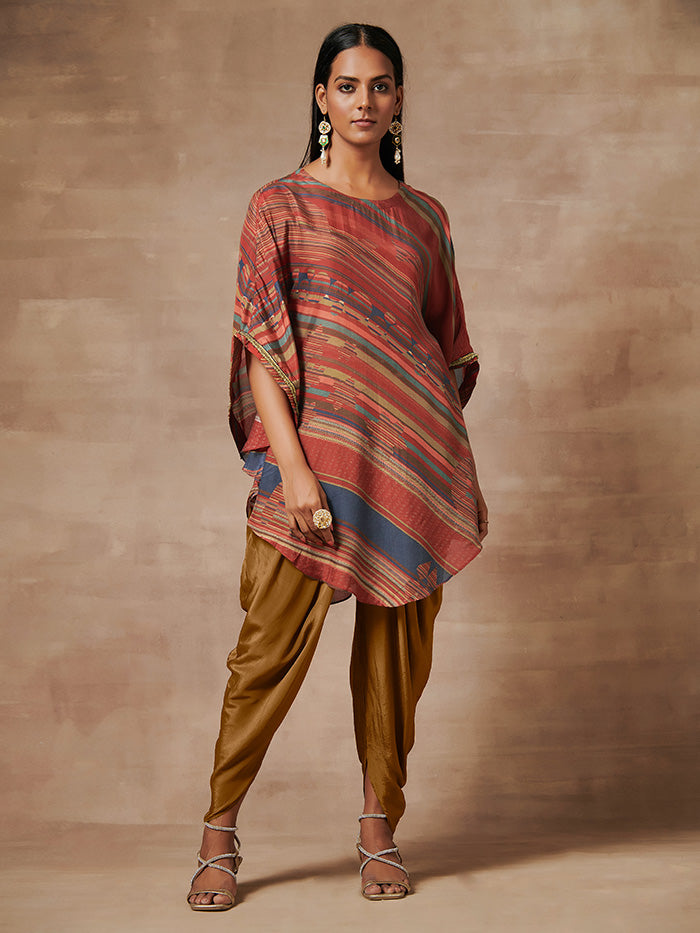 Red Brown Long Top | Shop Saundh