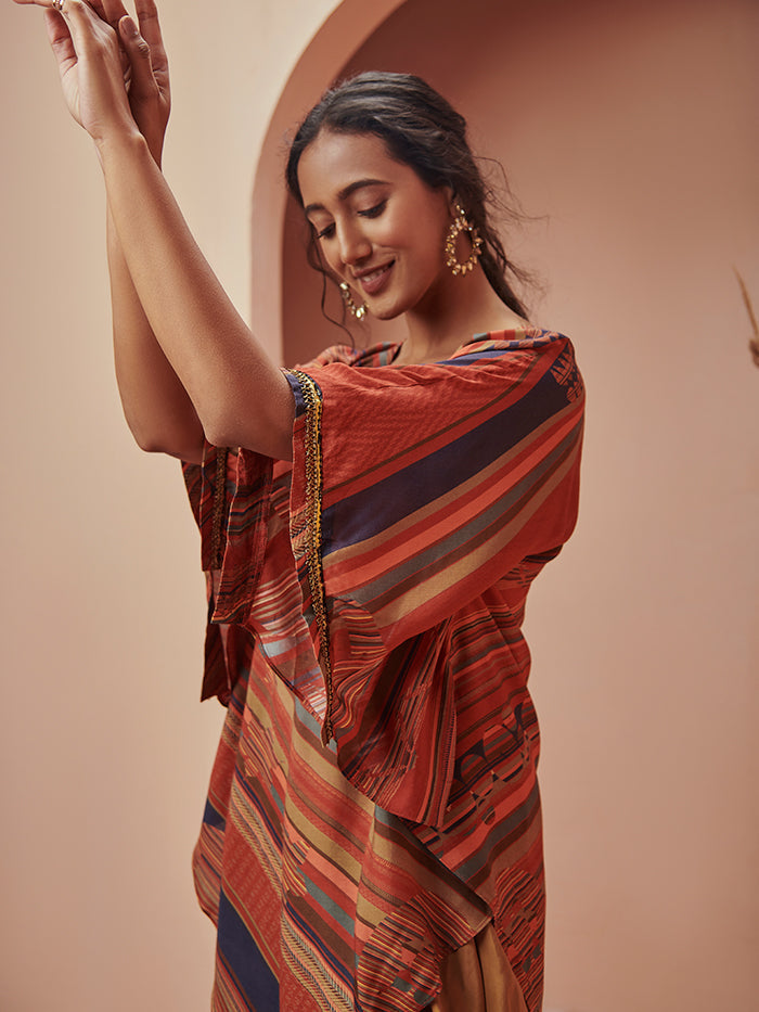 Myoko Red Brown Long Top