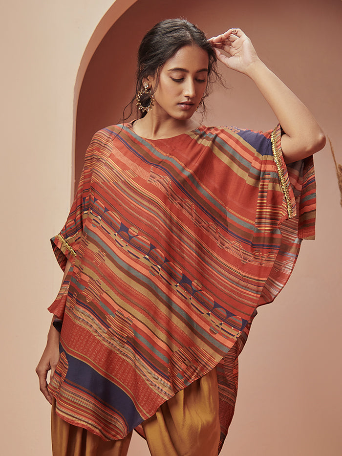 Myoko Red Brown Long Top