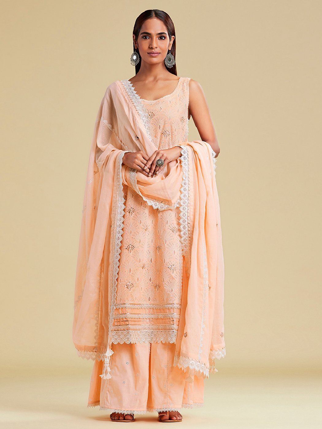 Nargis Pure Cotton Kurta Palazzo Set Extra Small