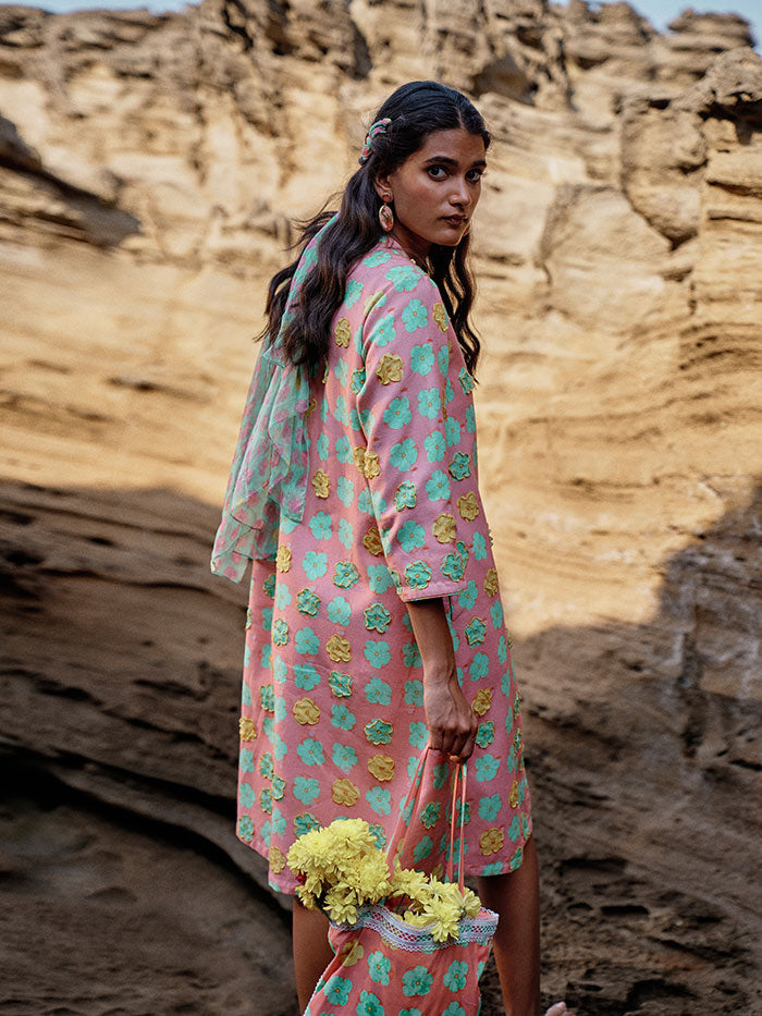 Peach Appliqued Jacket| Shop All-Day Jacket