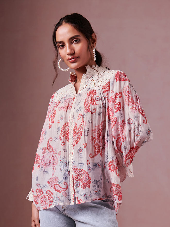 Sheer Paisley Blouse | Shop Saundh