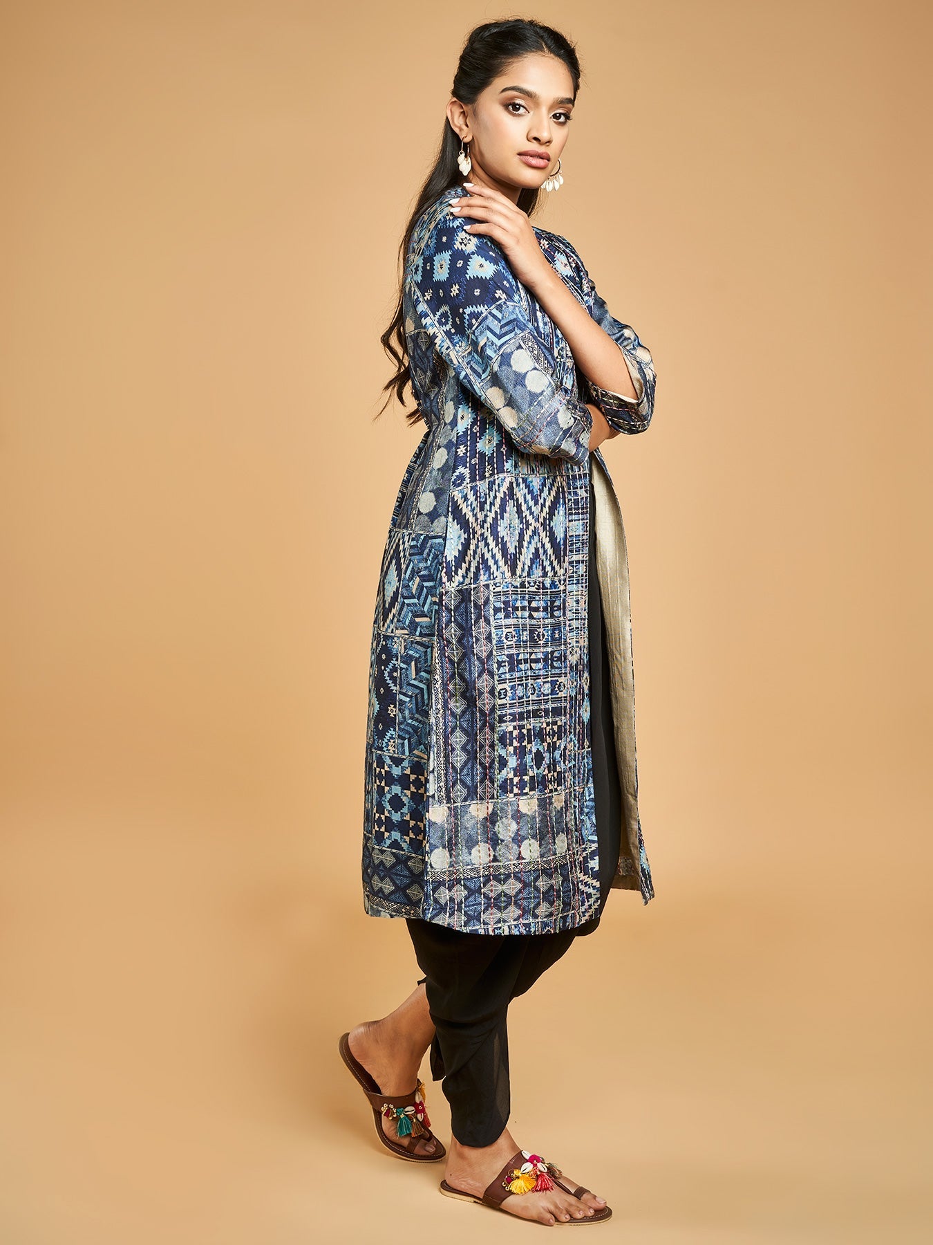 Rihla Blue bohemian printed Jacket