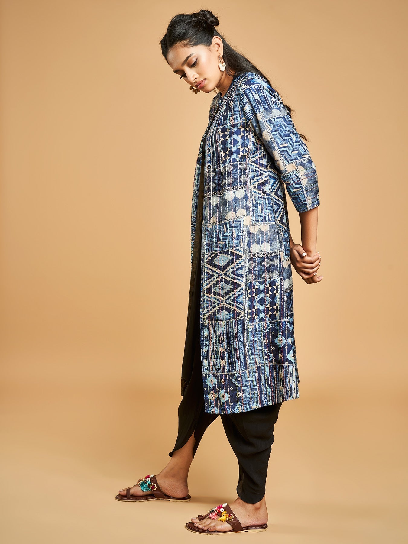 Rihla Blue bohemian printed Jacket