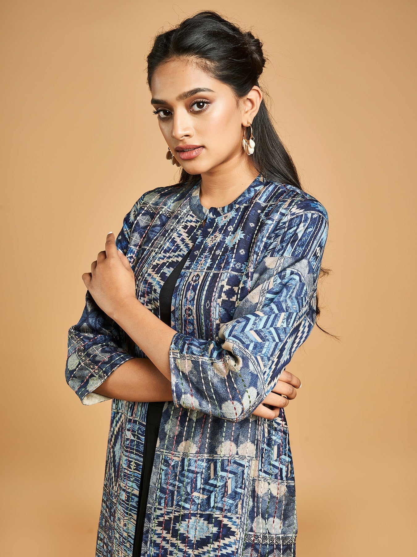 Rihla Blue bohemian printed Jacket