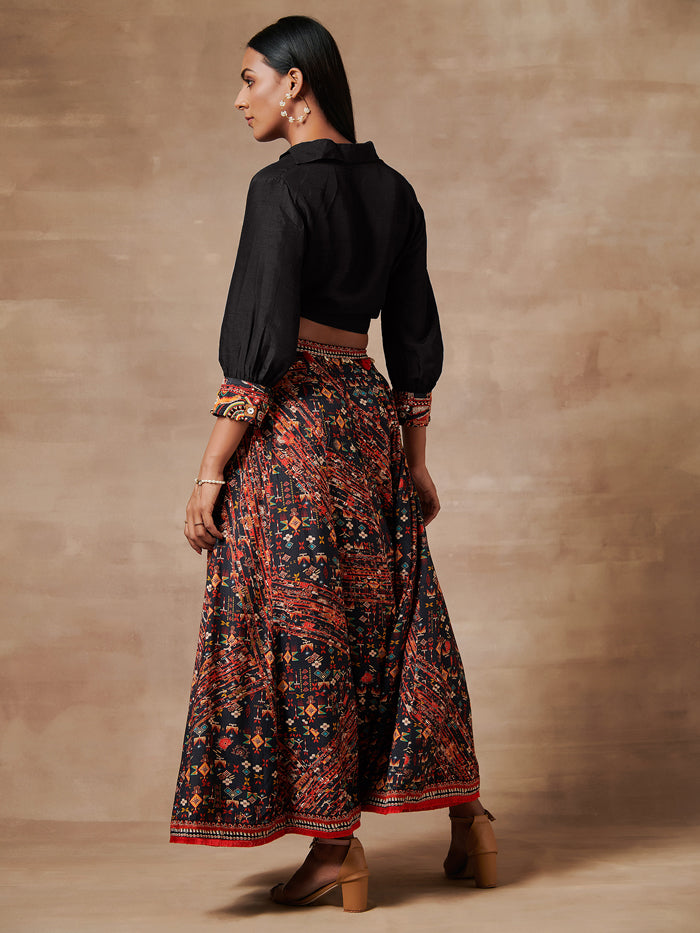 Shanao Crop Top Skirt with Shrug
