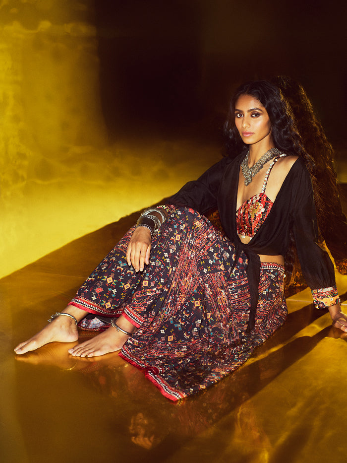 Crop Top Skirt with Shrug | Shop Saundh