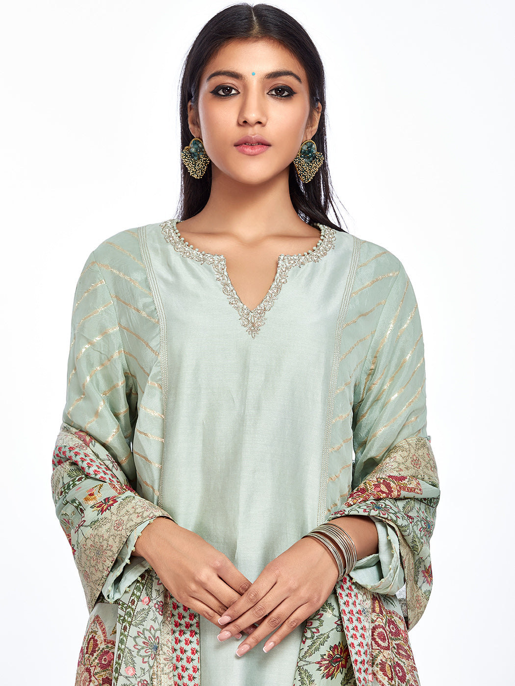 Suzandori Mint Kurta Set