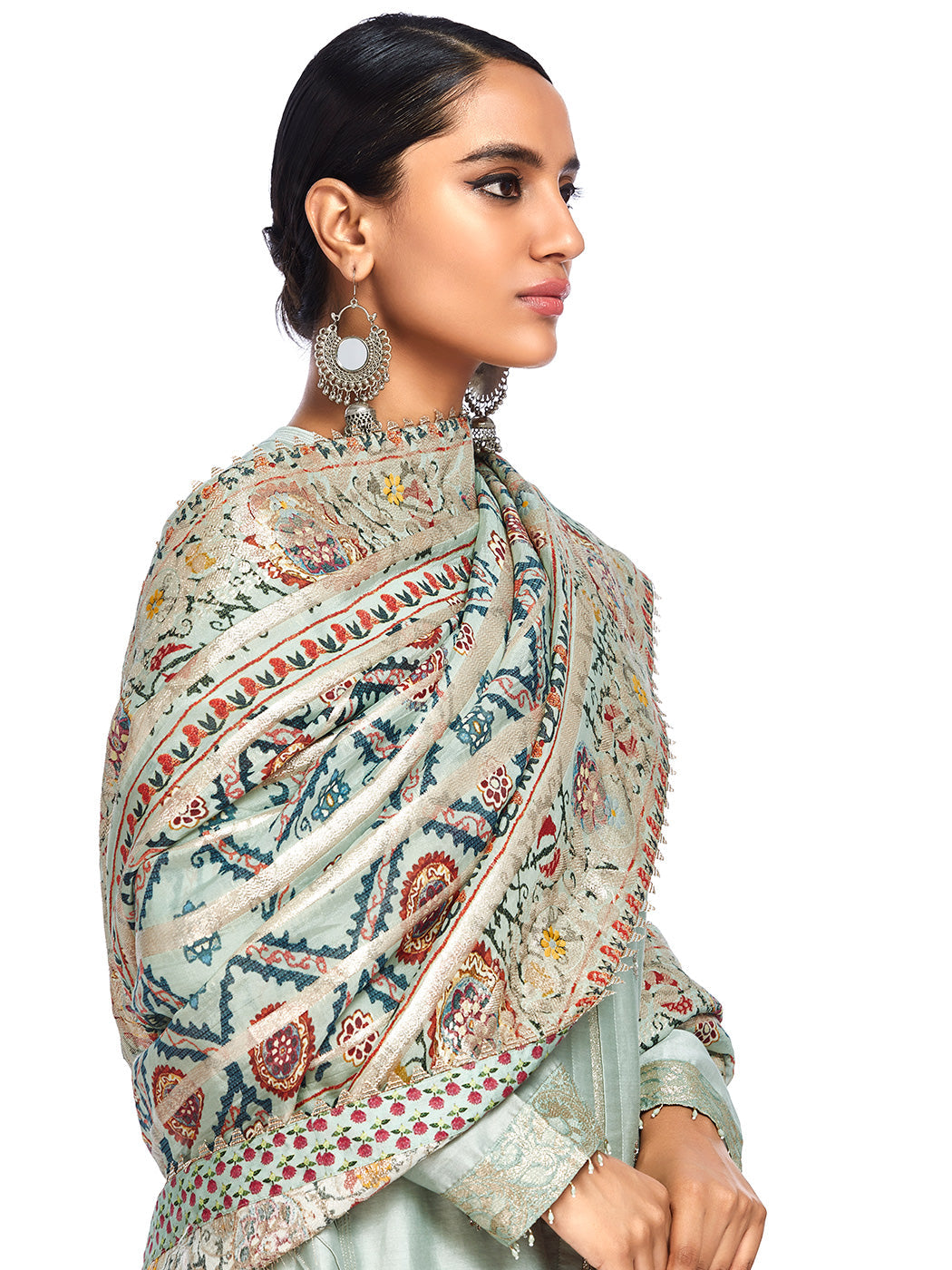 Suzandori Bondi Mint Slit Kurta Set