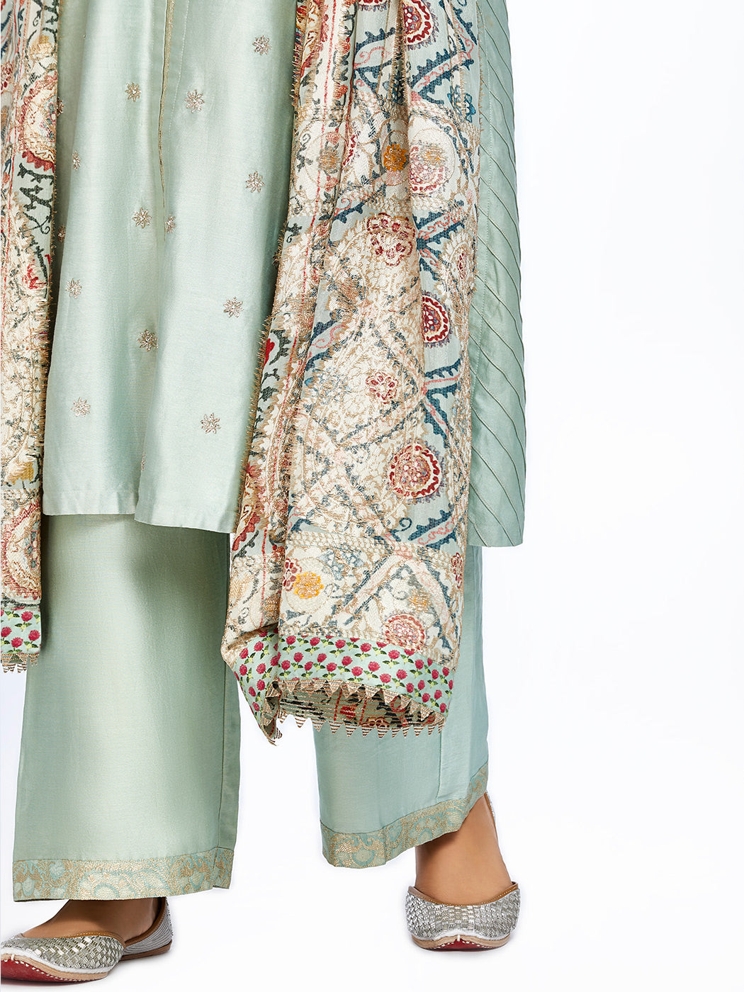 Suzandori Bondi Mint Slit Kurta Set