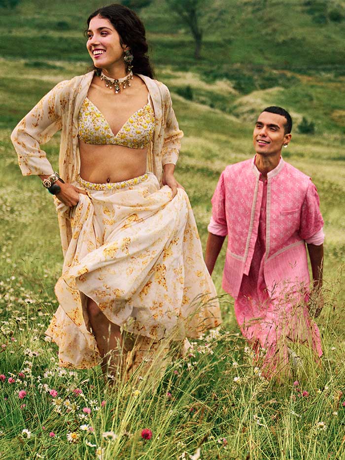 Blush Pink Bandhani Printed Kurta | Shop Saundh Man