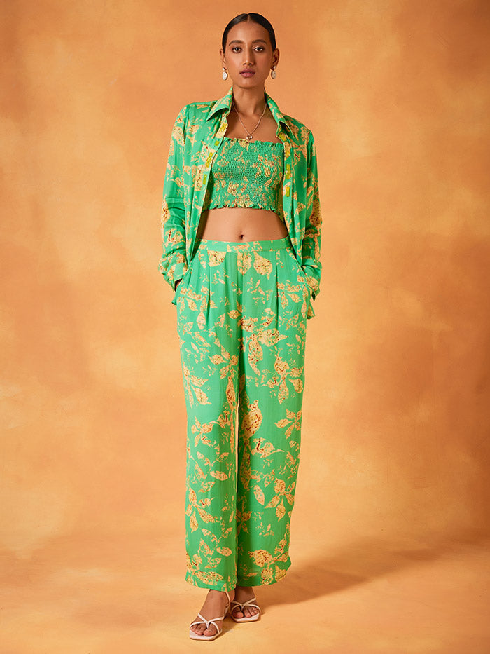 Green Co-Ord Set with Jacket | Shop Saundh