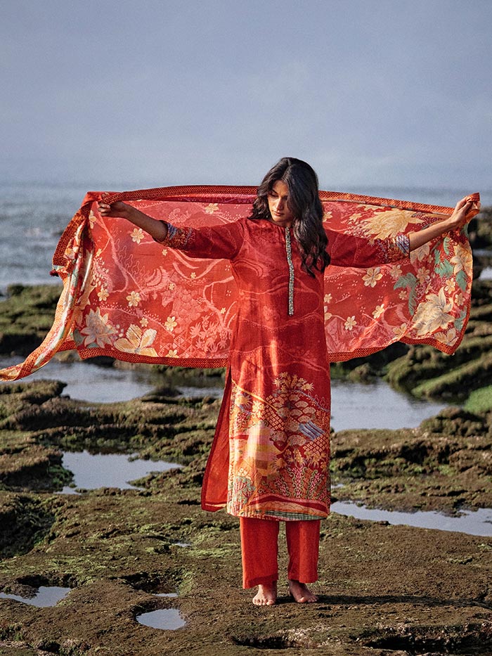 Akira Red Printed Kurta Set| Shop Saundh