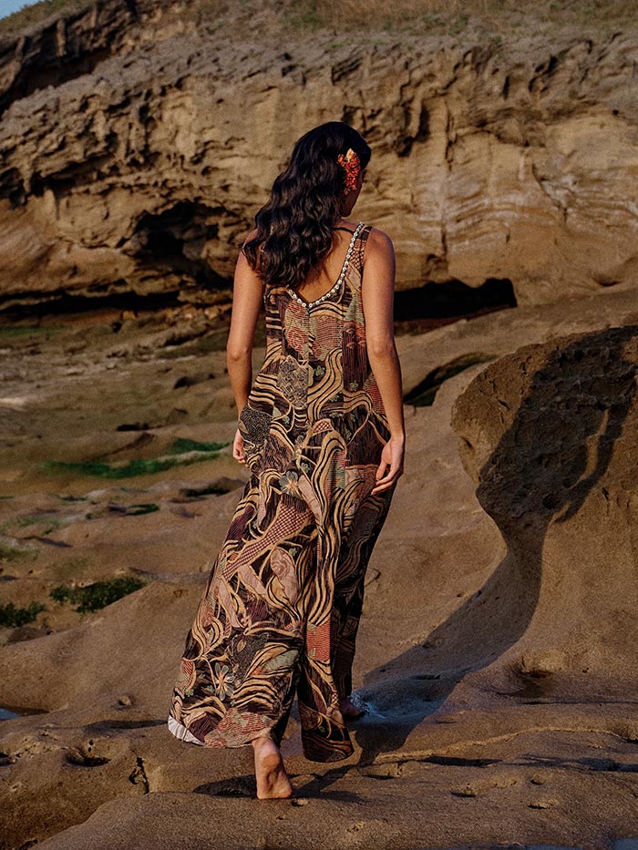 Chiara Printed Black Jumpsuit| Shop Saundh