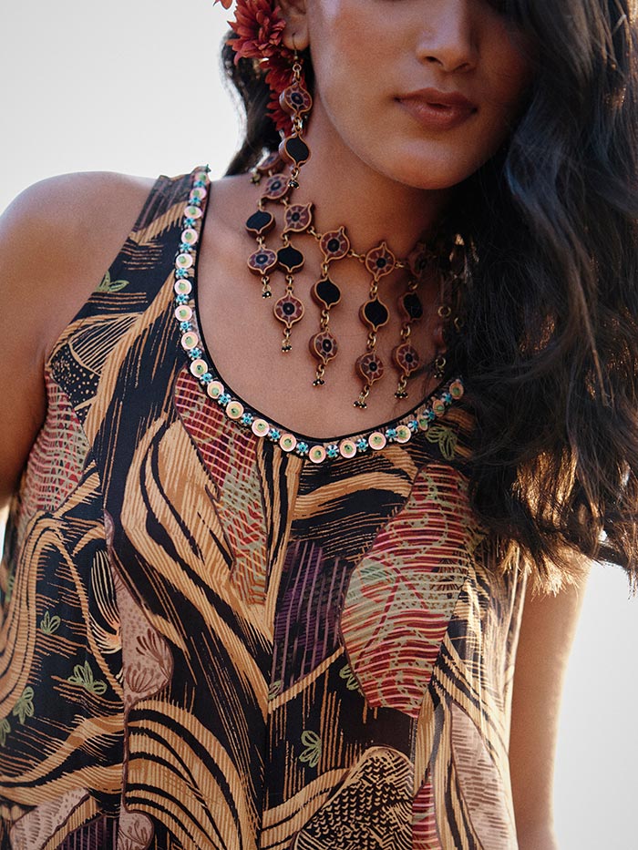Chiara Printed Black Jumpsuit| Shop Saundh