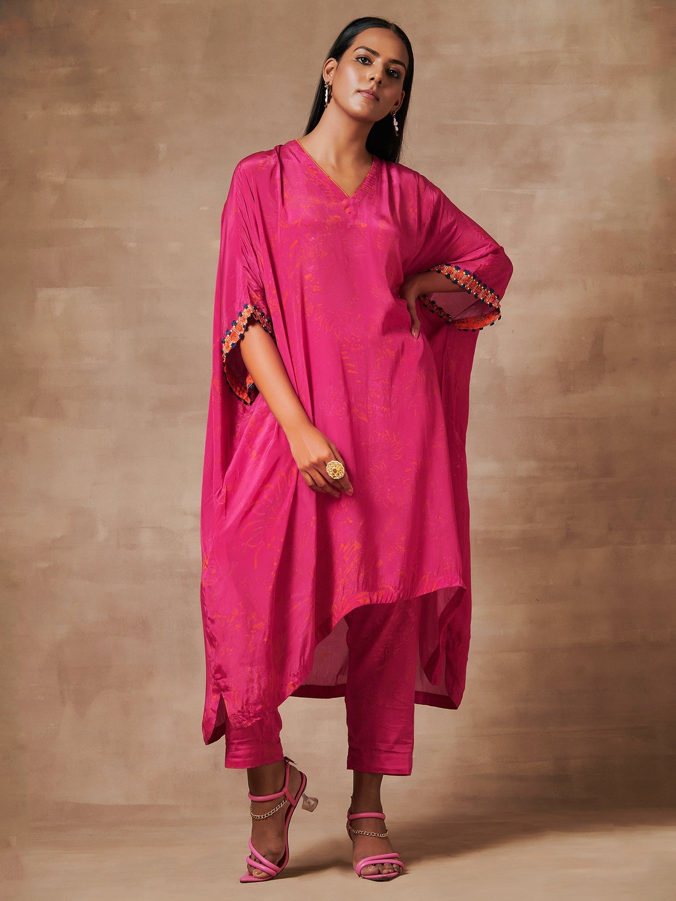 Darkha Pink High Low Kurta Set