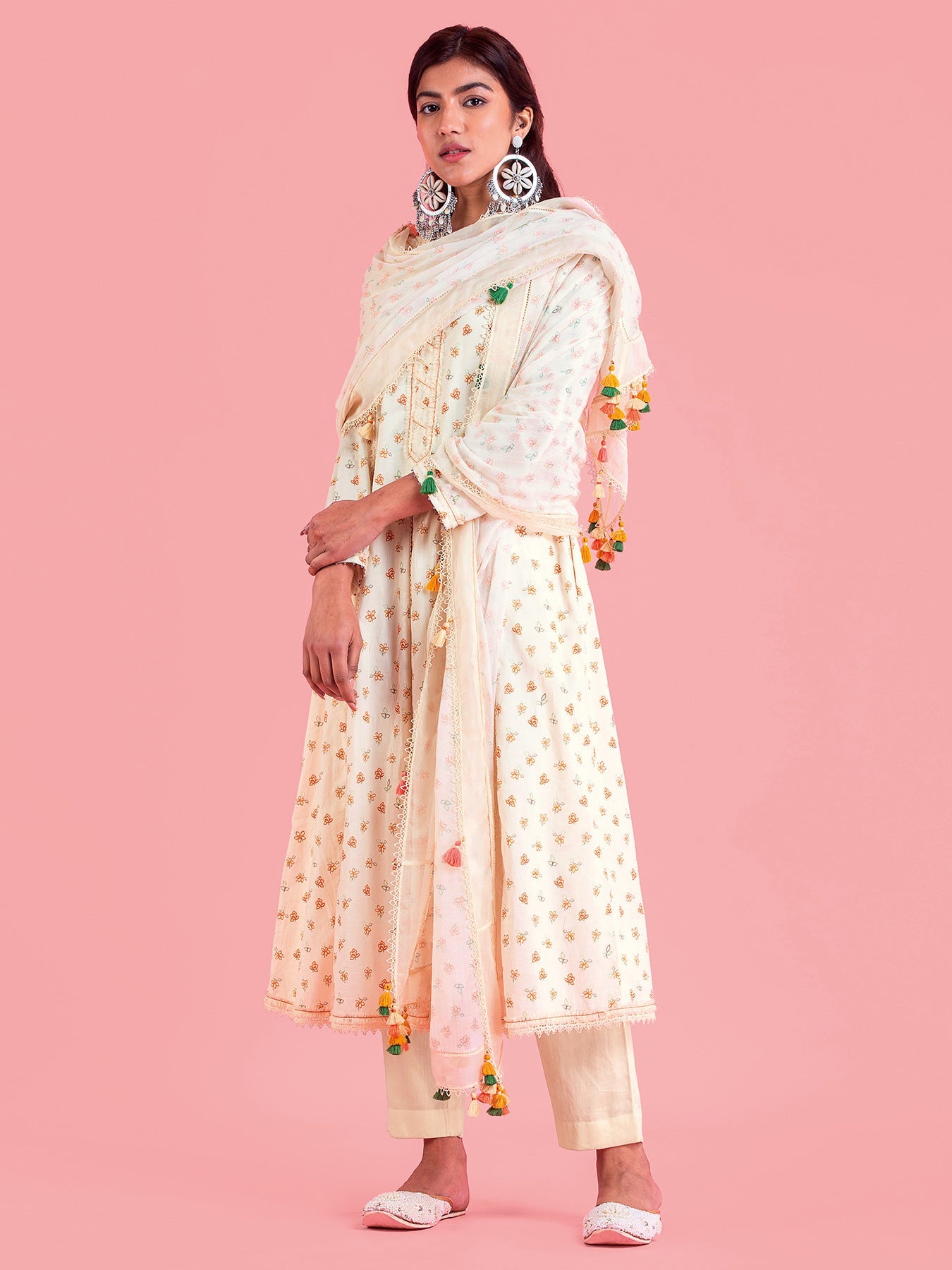 Off White Bemberg? Cotton Dupatta| Shop Saundh