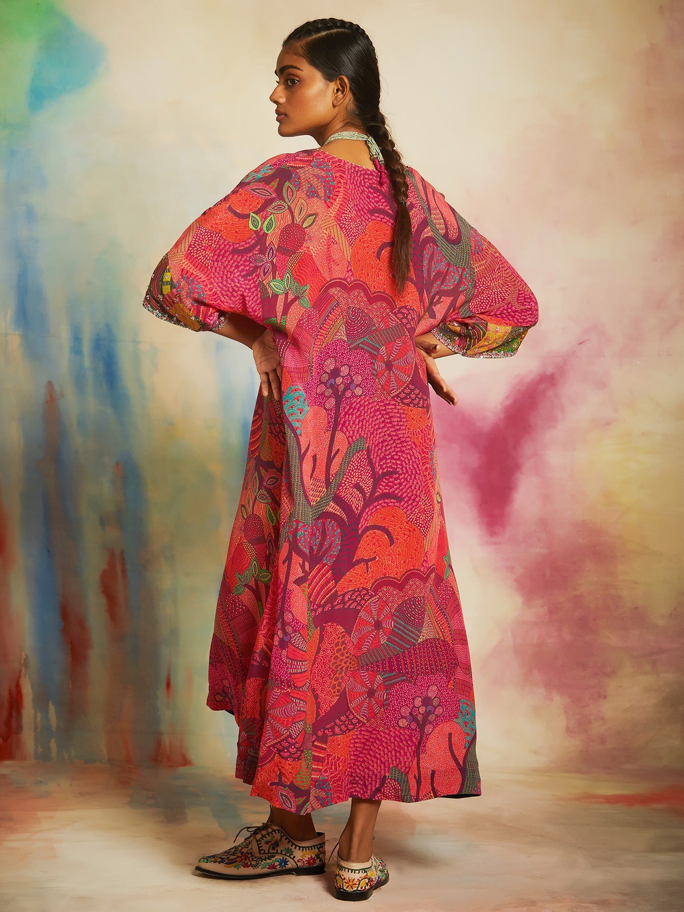 Gond Printed V neck tunic